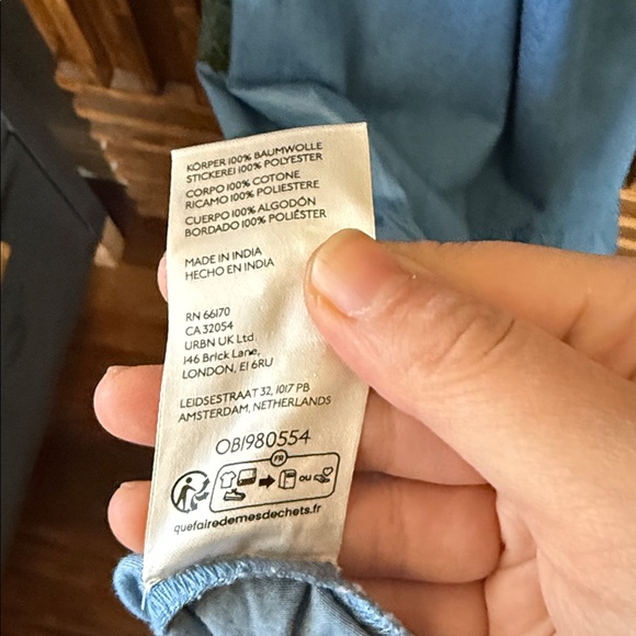 Anthropologie X Pilcro Halter Embroidered Denim Midi Dress. Size XXS/ size 4 - Picture 7 of 12